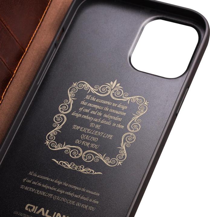 Actual product image QiAlino Fourre Flip cuir véritable (Apple iPhone 11 Pro)