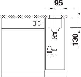 Produktbild Blanco SUBLINE 160-U (Unterbauspüle, 19 cm, 46 cm)