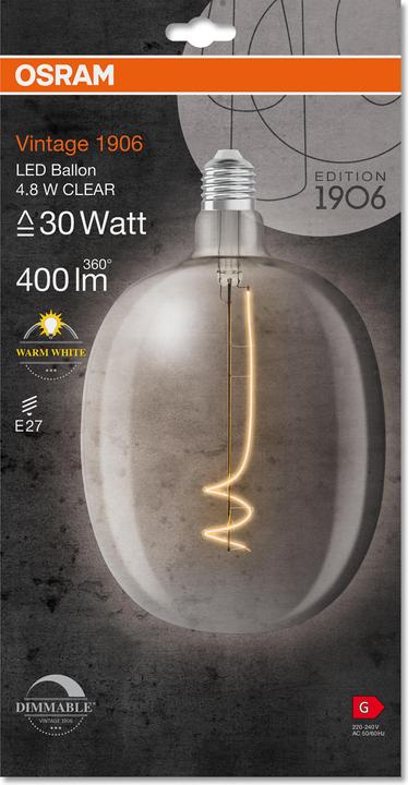 Actual product image Osram Vintage 1906 (E27, 4.80 W, 400 lm, 1 x, G)