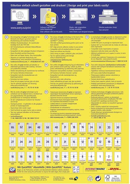 Productafbeelding Avery Universele etiketten
