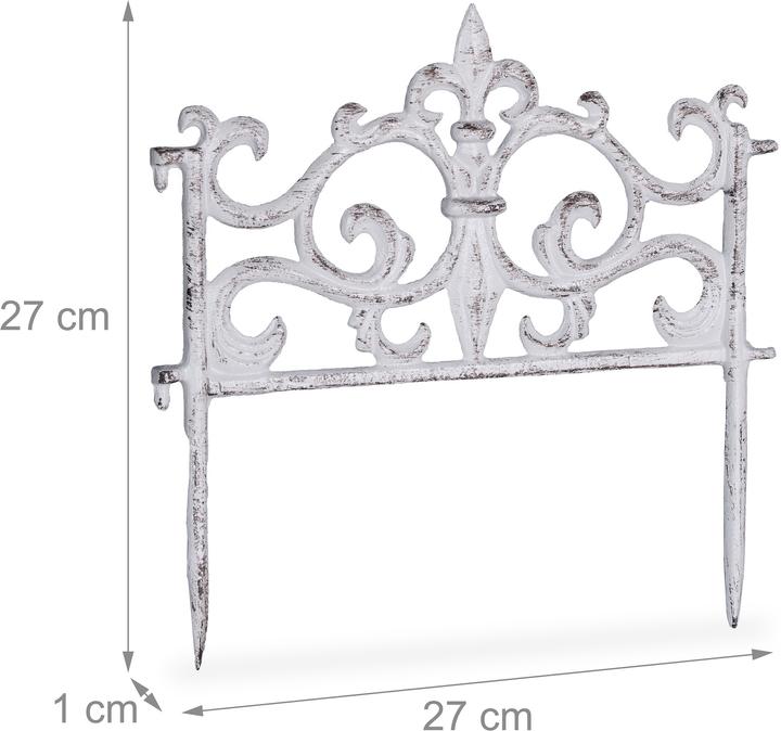 Image du produit Relaxdays Bordure de jardin fonte de fer, antique (27 cm)