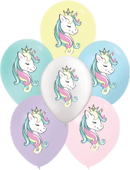 Produktbild Pastellfarbene Luftballons - Einhorn 30 cm (6 Stk.)