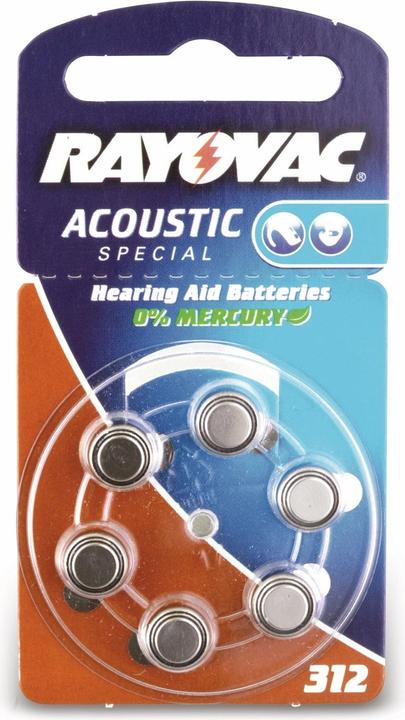 Image du produit Rayovac spécial acoustique (6 pcs, A312, 180 mAh)