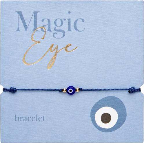 Produktbild HCA Armband - "Magic Eye" - Blau (Stoff Augen aus Kunststoff, Kugeln aus Edelstahl, Nickelallergiefrei)