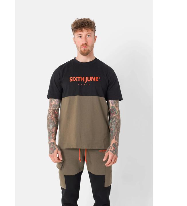 Produktbild Sixth June Bicolores T-Shirt mit besticktem Logo (L)