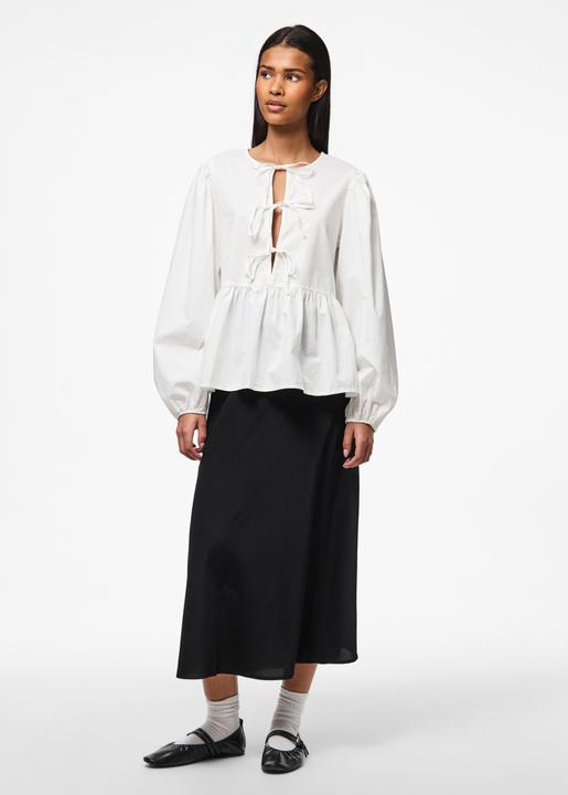 Actual product image Pieces Pcjolly Ls O-Neck Tie Top Wvn Noos Bc (S)
