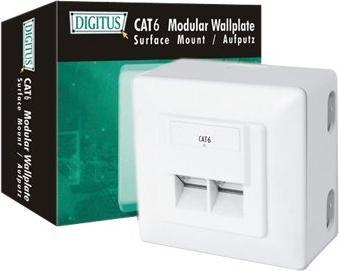 Produktbild Digitus Aufbaudose Cat.6e 2xRJ45, geschirmt (UTP, CAT6e, 0.09 m)
