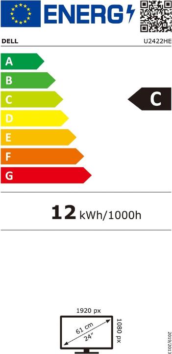 Energie-Label Dell UltraSharp U2422HE (1920 x 1080 Pixel, 24")