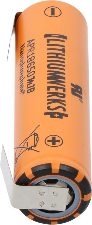Immagine prodotto A123 Systems Batteria A123 APR18650M-A1 1100mAh 3.2V - 3.3V LiFePo4 con etichetta a saldare a forma di U (1 pz., 1100 mAh)