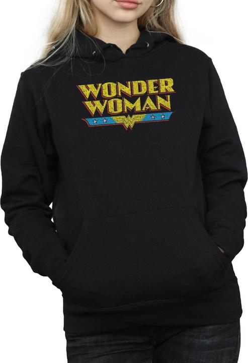 Actual product image Womens/Ladies Wonder Woman Crackle Logo Hoodie (M)