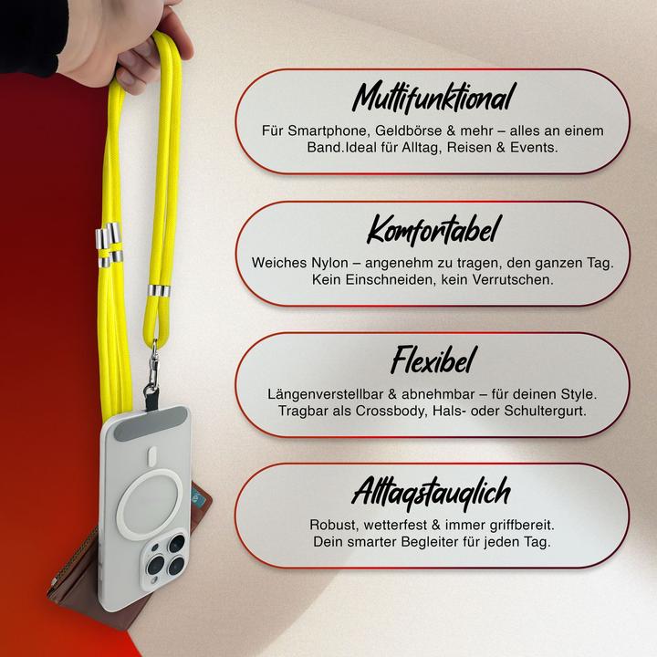 Actual product image Nalia HoldMe Lanyard Handykette – Universal Trageband für Smartphones - Verstellbar, Soft & Elastisch