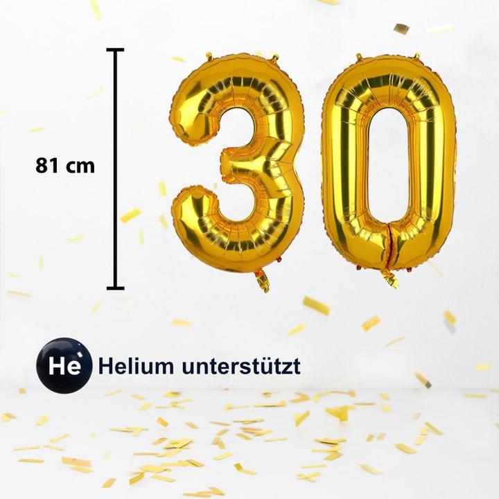 Image du produit Hermex 30 Ballon de baudruche Folienballon Fête d'anniversaire Ballon numéroté
