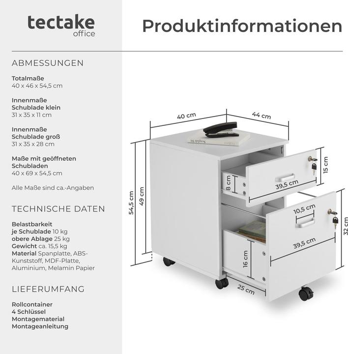 Image du produit tectake Vagur (40 x 46 x 54,5 cm)