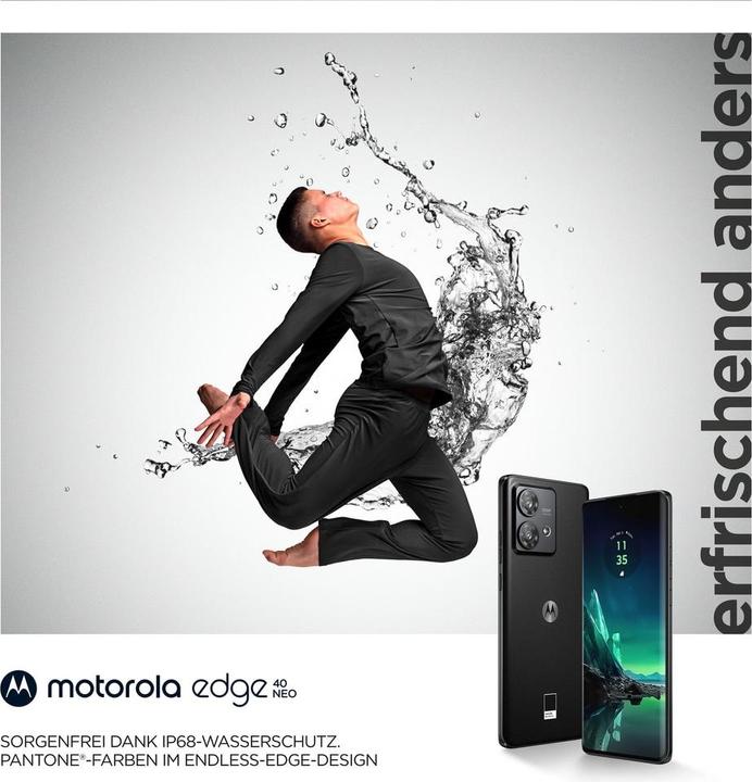Actual product image Motorola Edge 40 Neo (256 GB, Black Beauty, 6.55", SIM + eSIM, 50 Mpx, 5G)