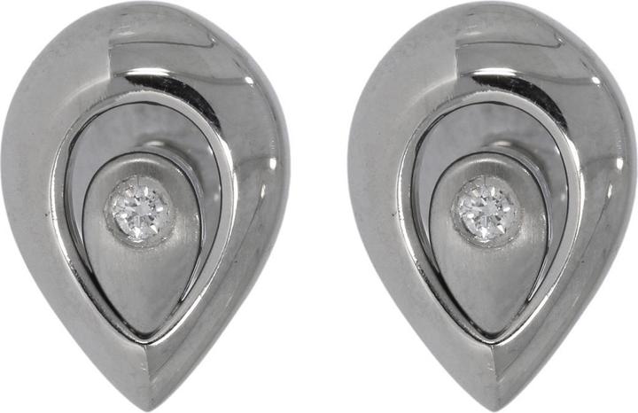Xen Ohrstecker mit Brillant 0,04 ct. TW/SI (massiv, Edelstahl matt und poliert)
