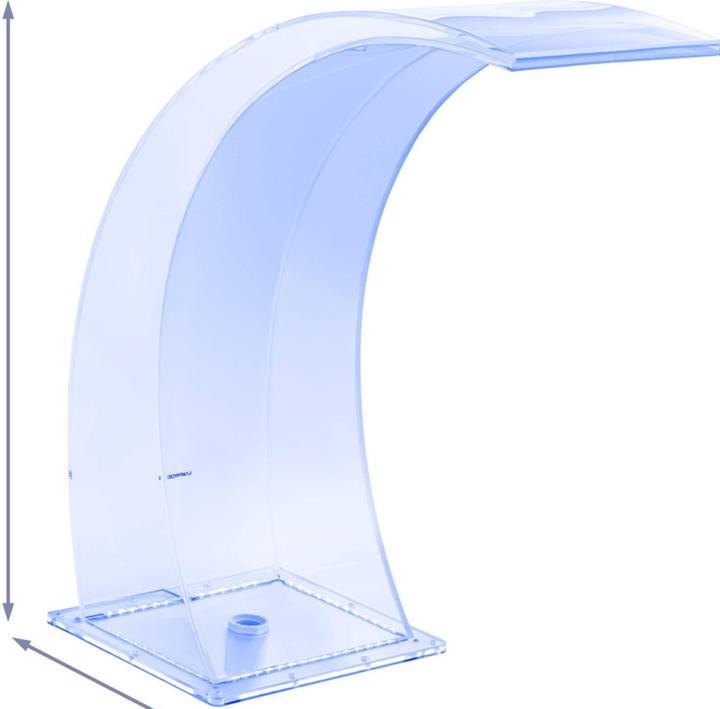 Uniprodo Fontaine de piscine - 35 cm - Éclairage LED - Bleu / Blanc - Lame d'eau ((Lip lenght)) mm