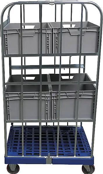 Actual product image ESB Order picking trolley, with plastic transport dolly, blue. (500 kg)