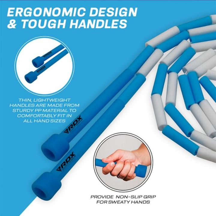 Actual product image Rdx Skipping Rope Kids Segmented Adjustable Dark Blue-10Ft (15701) (304 cm)