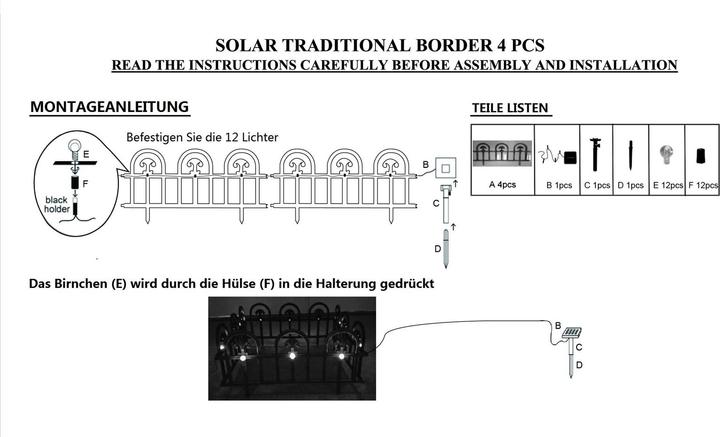 Produktbild HTI-Living Beeteinfassung 240 cm Bögen mit Lichterkette (240 cm)