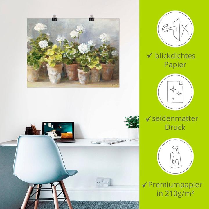 Produktbild Artland Weisse Geranien B2HY (80 x 60 cm)