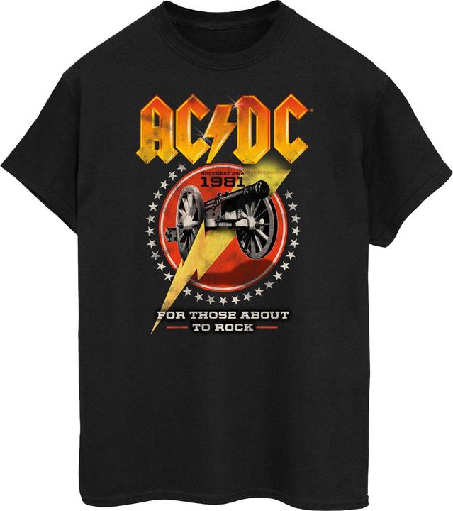 Actual product image AC/DC Womens/Ladies For Those About To Rock 1981 Cotton Boyfriend T-Shirt (M)