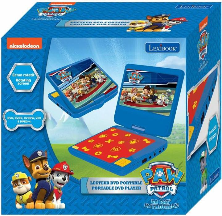Immagine prodotto Lexibook Lettore DVD portatile con il design dei Paw Patrol, con display da 7 pollici, connessione USB e (Lettore DVD portatile)