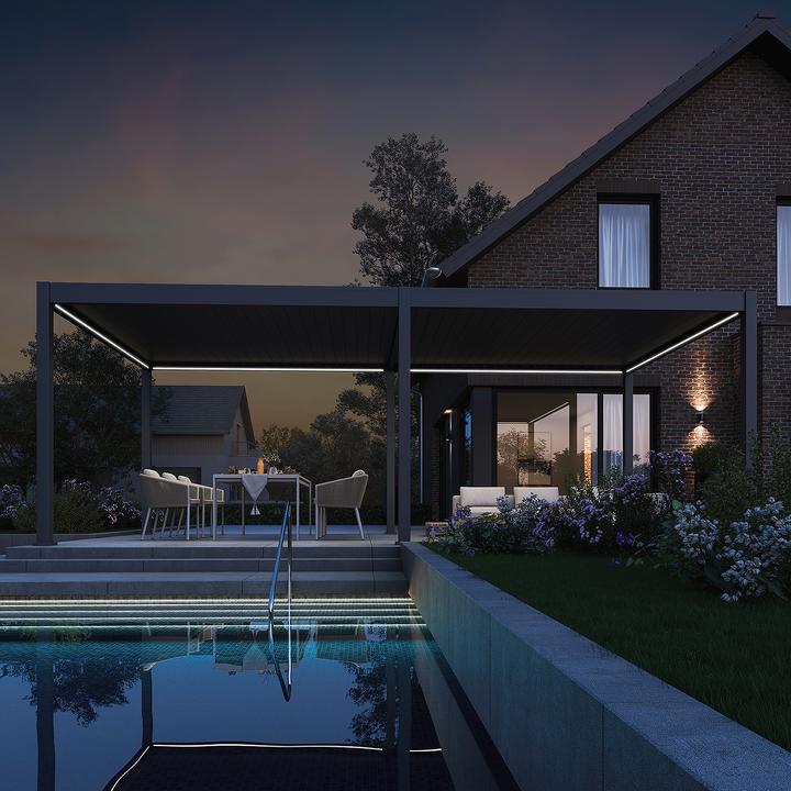 Actual product image Weide Electric pergola 3.6x7.2m anthracite with LED (720 cm, 360 cm)