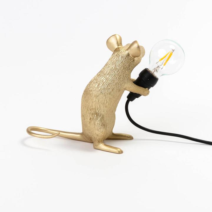 Actual product image Seletti Mouse Lamp Mac Sitting Table Lamp Gold (90 lm, E14)