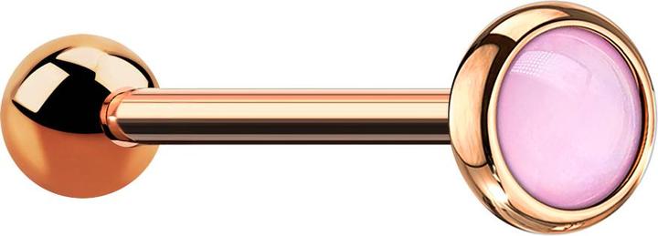 Actual product image Star Piercing Micro Barbell rosegold mit Epoxidstein pink (without brass, Surgical steel 316L)