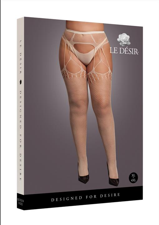 Le Désir Shredded Suspender Pantyhose - Queen Size (XL, XXL, 3XL, 4XL)