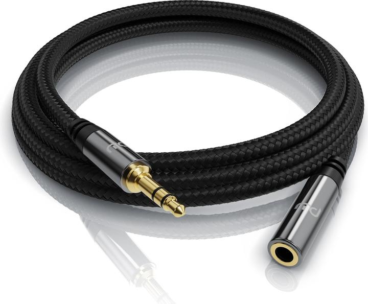 Image du produit Primewire AUX Câble jack extension, Câble de connexion audio, Coupleur nylon, jack vers 3,5mm femelle (5 m)