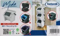 Image du produit Tontarelli poubelle verticale avec anse moda 28l blanc/noir (28 l)