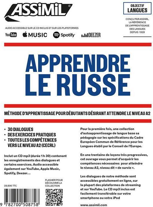 Image du produit Apprendre le russe : niveau débutants : niveau atteint A2 (Français, Melnikova-Suchet Victoria, 2021)