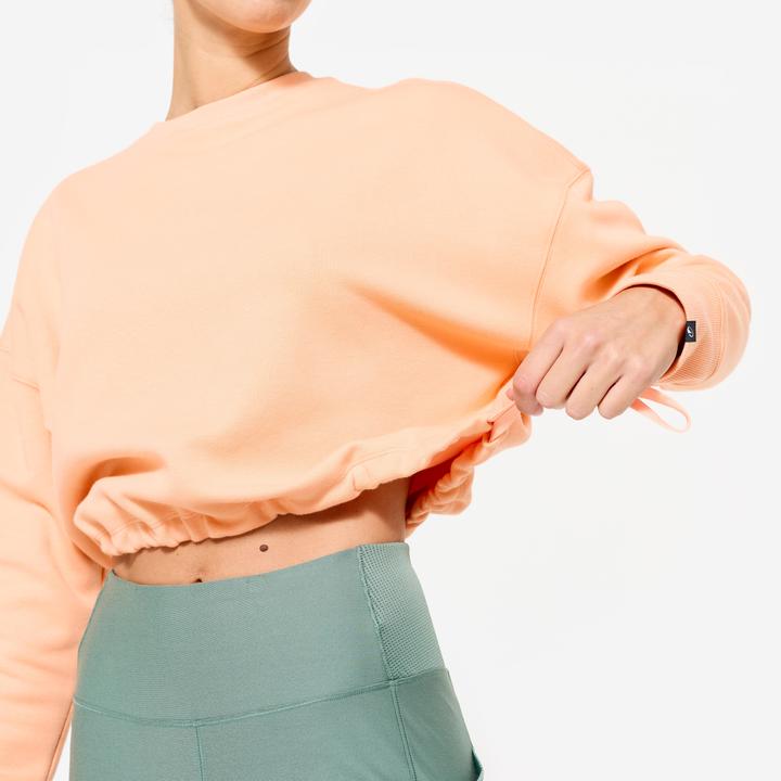Actual product image Domyos Sweatshirt Crop Damen bequem dehnbar - pfirsich/orange (XL)