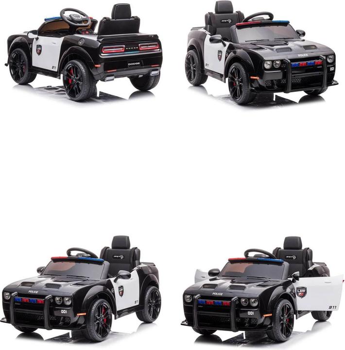 Immagine prodotto Es-toys Veicolo per bambini - Auto elettrica "Dodge Challenger Police" con licenza - Batteria 12V7A,2 (12 V)