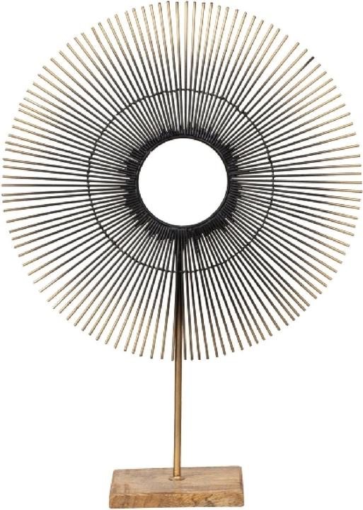 Image du produit IKO Sculpture en métal "Soleil" noir/or sur socle en b (53 x 38 cm)