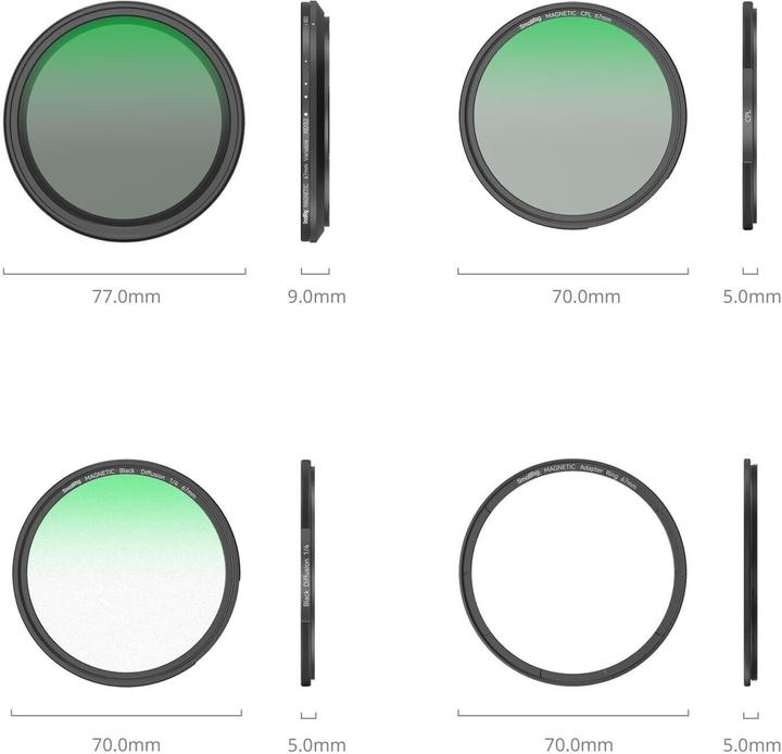 Produktbild SmallRig 5-in-1 Attachable Filter Kit (67 mm, Black Mist Filter, 67 mm)