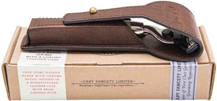 Captain Fawcett Rasoir avec Étui en Cuir