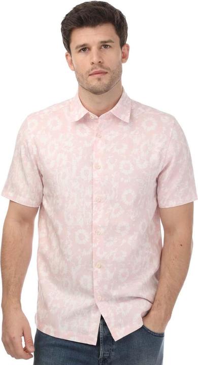 Actual product image Ted Baker Mens Flaisby Floral Linen Blend Short-Sleeved Shirt (S)