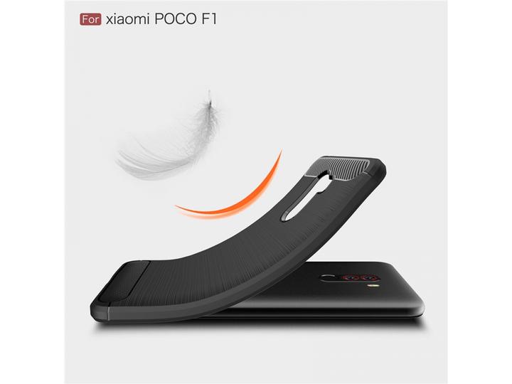 Actual product image Screenguard Xiaomi POCOPHONE F1 Cover Carbon Brushed Soft TPU (Xiaomi Pocophone F1)