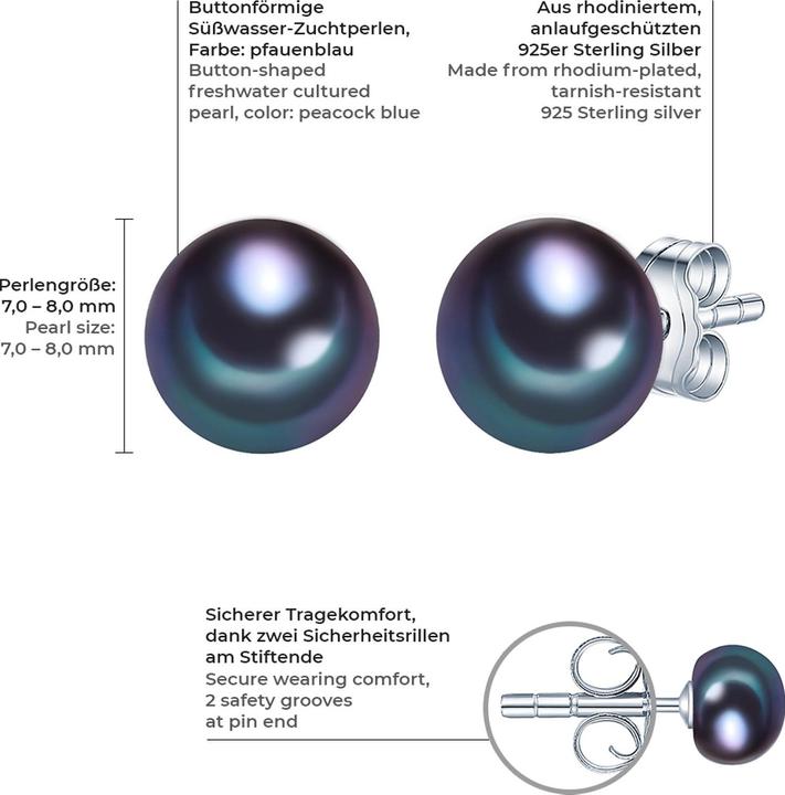 Produktbild Valero Pearls Damen Sterling Silber Süsswasser-Zuchtperle silber - 2942 (925er Silber, Perle)