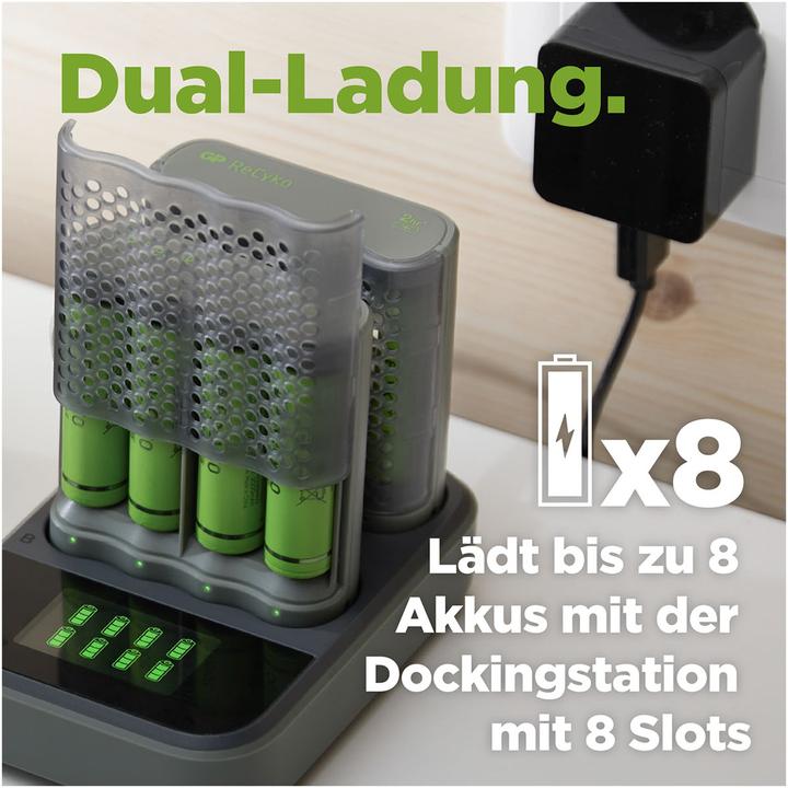 Immagine prodotto GP Batteries Pro-Line Docking Station + 4xAAA + 4xAA (8 pz., AA, 2100 mAh, Batteria + Caricabatterie)