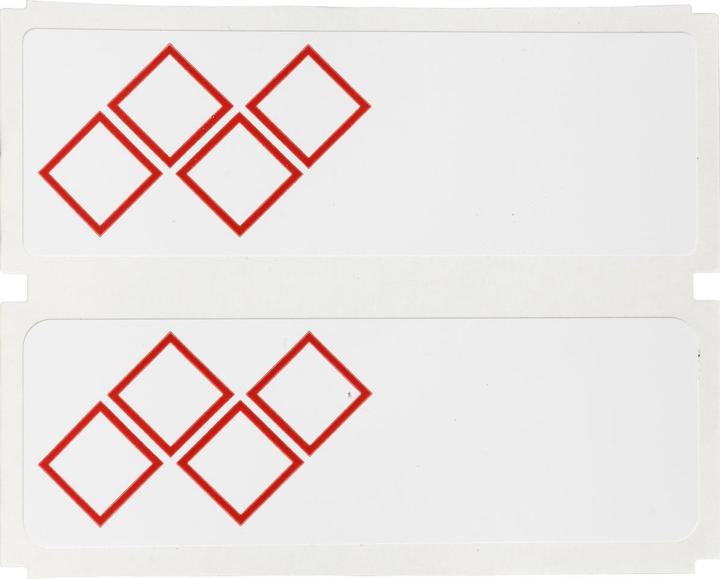 Actual product image Brady B30-18-7569-CLP4C, Vinyl, Red on white, glossy, 76.20 x 25.40 mm, Layout 4C (2 x 2 red Ra