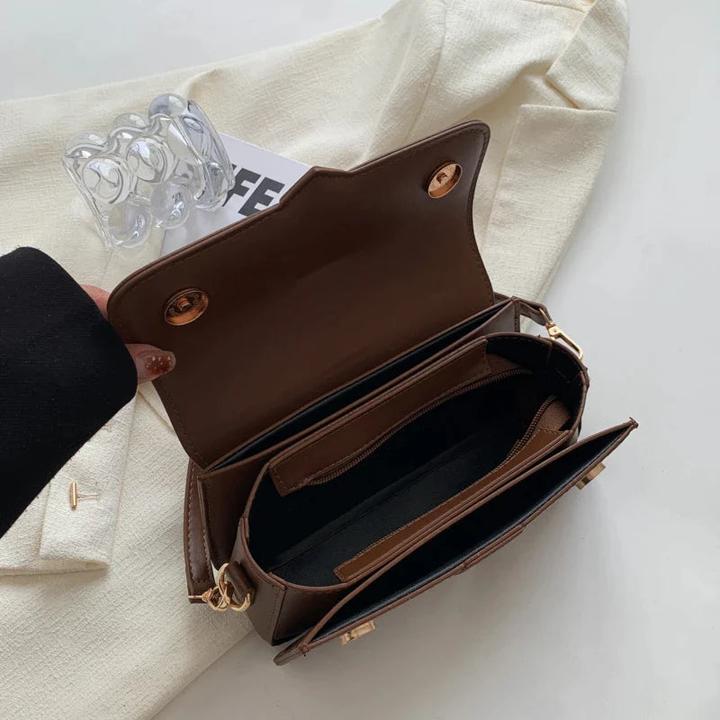Produktbild Only-Bags.Store Pu Leder Umhängetasche Handtasche - Crossbody Taschen Vintage Unterarm Tasche Quadrat Satchel