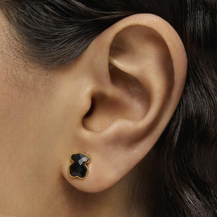 Produktbild Tous Gold-plated teddy bear earrings with onyx Icon Color 815433501 (Sterling Silber)