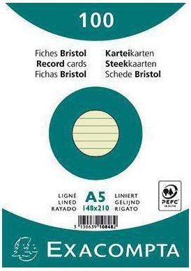 Immagine prodotto Exacompta Schede foderate di verde, 100 (A5, 205 g/m², 100 x)