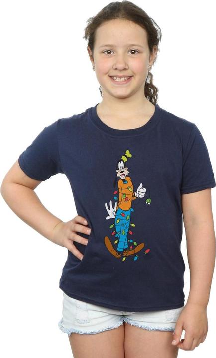 Actual product image Disney Girls Goofy Christmas Lights Cotton T-Shirt (152, 158)