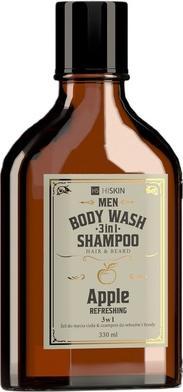 Produktbild Hiskin Hiskinmen Whisky 3-In-1 Body Wash und Shampoo für Haare und Bart Apfel 330ml (330 ml)