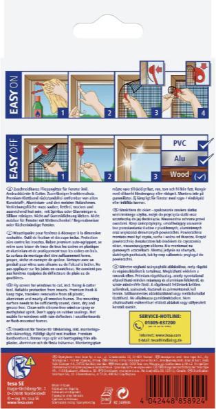 Produktbild tesa Insektenschutz COMFORT für Fenster, mit Klettband, selbstklebend, ohne Bohren (120 x 240 cm)