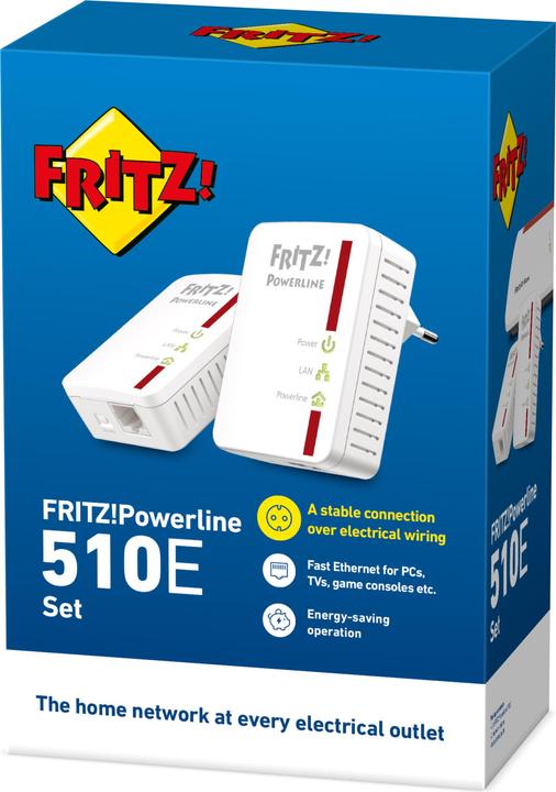 Produktbild AVM FRITZ!Powerline 510E Set, 2 Adapter (500 Mbit/s)
